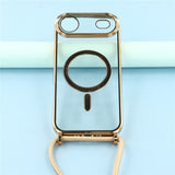 EIDERWOOD iPhone Air Fleksibelt Plastik Mobil Cover - inkl. Justerbar Strop - MagSafe Kompatibel - Gennemsigtig / Guld