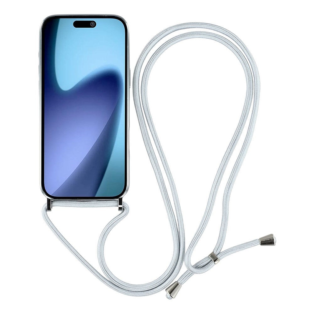 EIDERWOOD iPhone Air Fleksibelt Plastik Mobil Cover - inkl. Justerbar Strop - MagSafe Kompatibel - Gennemsigtig / Sølv