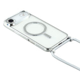EIDERWOOD iPhone Air Fleksibelt Plastik Mobil Cover - inkl. Justerbar Strop - MagSafe Kompatibel - Gennemsigtig / Sølv