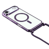 EIDERWOOD iPhone Air Fleksibelt Plastik Mobil Cover - inkl. Justerbar Strop - MagSafe Kompatibel - Gennemsigtig / Lilla