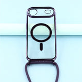 EIDERWOOD iPhone Air Fleksibelt Plastik Mobil Cover - inkl. Justerbar Strop - MagSafe Kompatibel - Gennemsigtig / Lilla