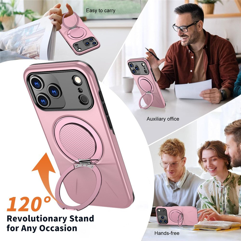 EIDERWOOD iPhone 17 Pro Mobil Cover - Roterende Kickstand - Lyserød
