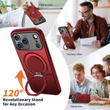 EIDERWOOD iPhone 17 Pro Mobil Cover - Roterende Kickstand - MagSafe Kompatibel - Rød