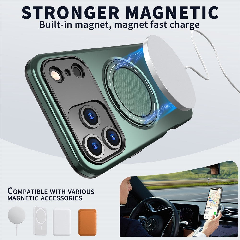 EIDERWOOD iPhone 17 Pro Mobil Cover - Roterende Kickstand - Grøn