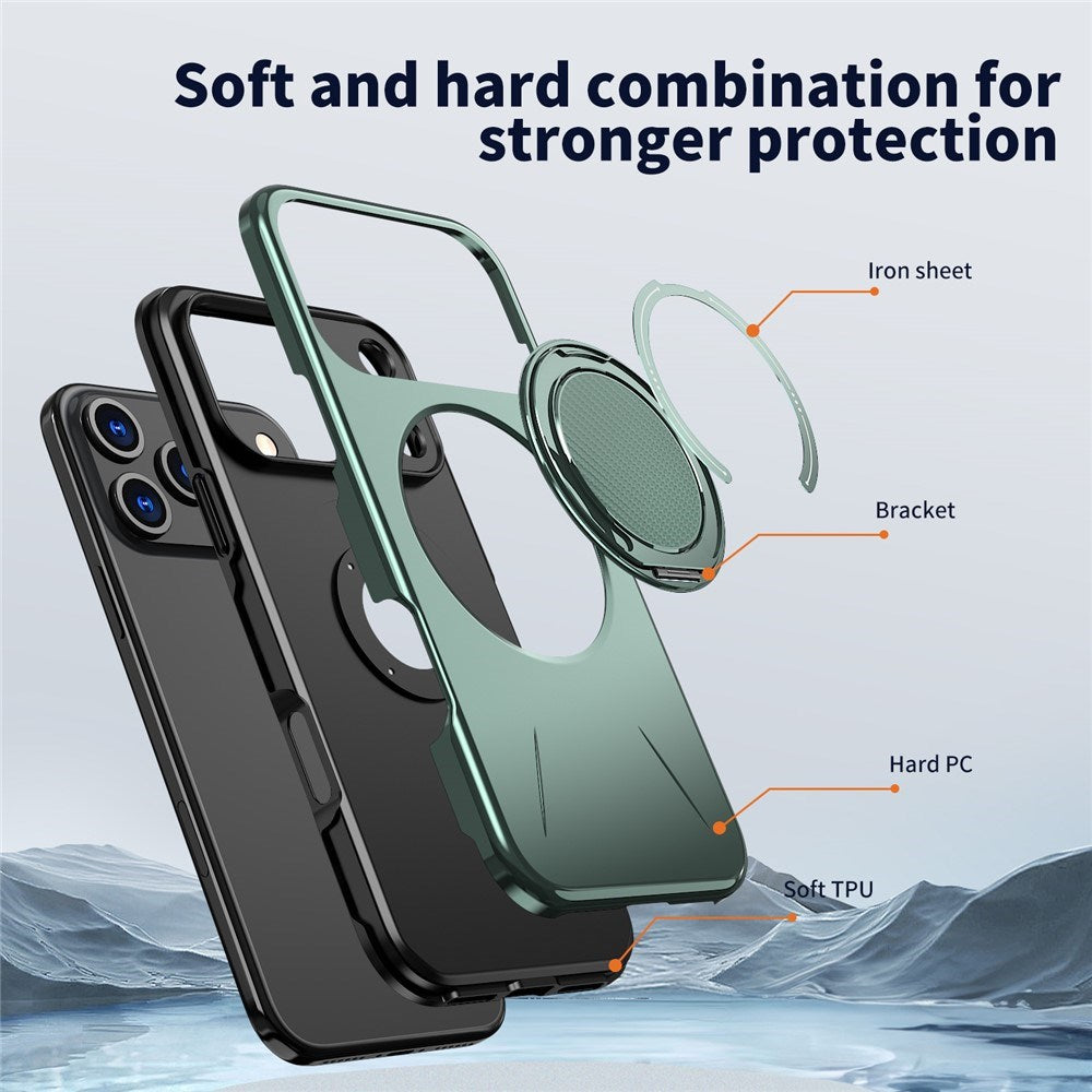 EIDERWOOD iPhone 17 Pro Mobil Cover - Roterende Kickstand - Grøn