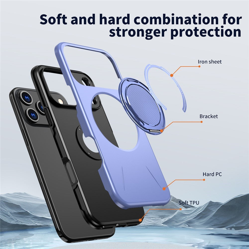EIDERWOOD iPhone 17 Pro Max Mobil Cover - Roterende Kickstand - Lilla