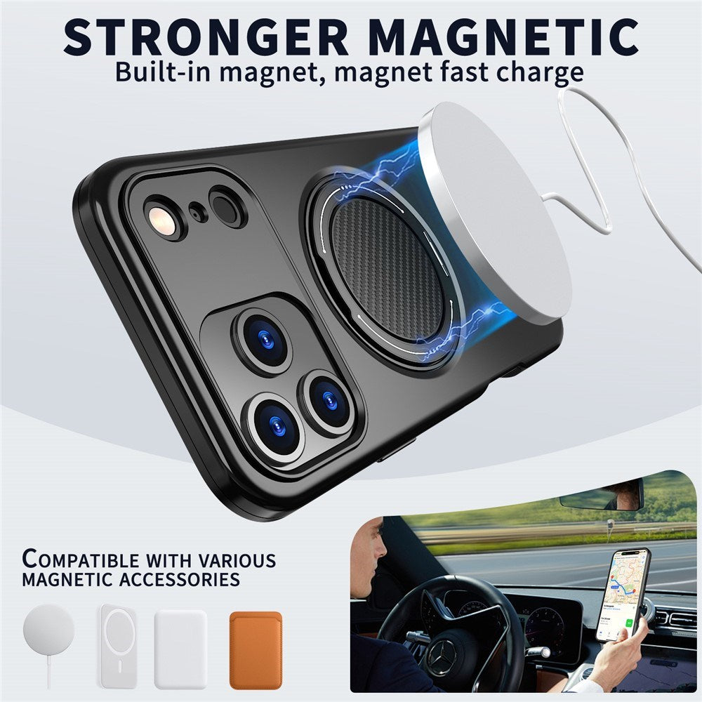 EIDERWOOD iPhone 17 Pro Max Mobil Cover - Roterende Kickstand - Sort