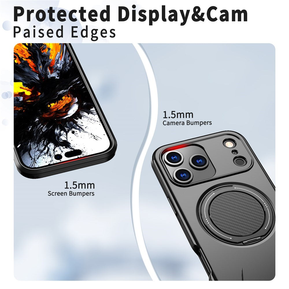 EIDERWOOD iPhone 17 Pro Max Mobil Cover - Roterende Kickstand - Sort