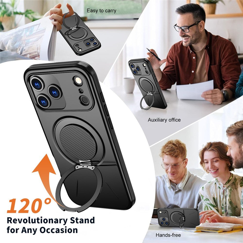 EIDERWOOD iPhone 17 Pro Max Mobil Cover - Roterende Kickstand - Sort