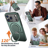 EIDERWOOD iPhone 17 Pro Max Mobil Cover - Roterende Kickstand - MagSafe Kompatibel - Grøn