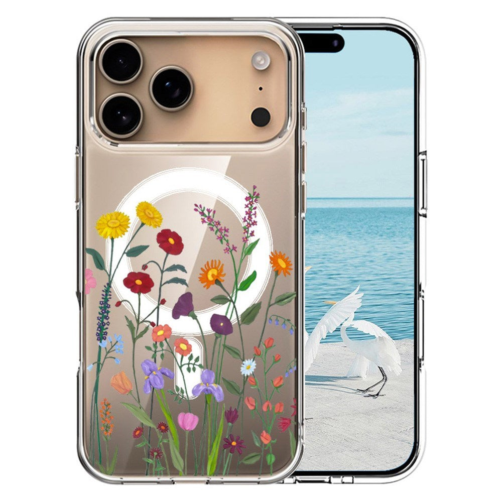 EIDERWOOD iPhone 17 Pro Max Hybrid Plastik Mobil Cover – MagSafe Kompatibel – Vilde Blomster