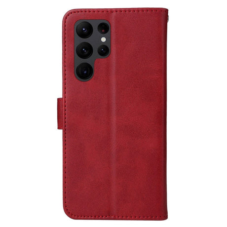 Samsung Galaxy S23 Ultra Læder Flip Cover m. Pung - Rød