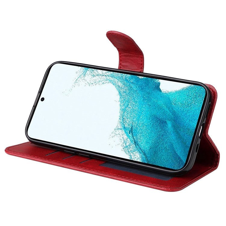 Samsung Galaxy S23 Læder Flip Cover m. Pung - Rød