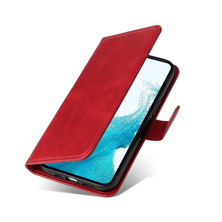 Samsung Galaxy S23 Læder Flip Cover m. Pung - Rød