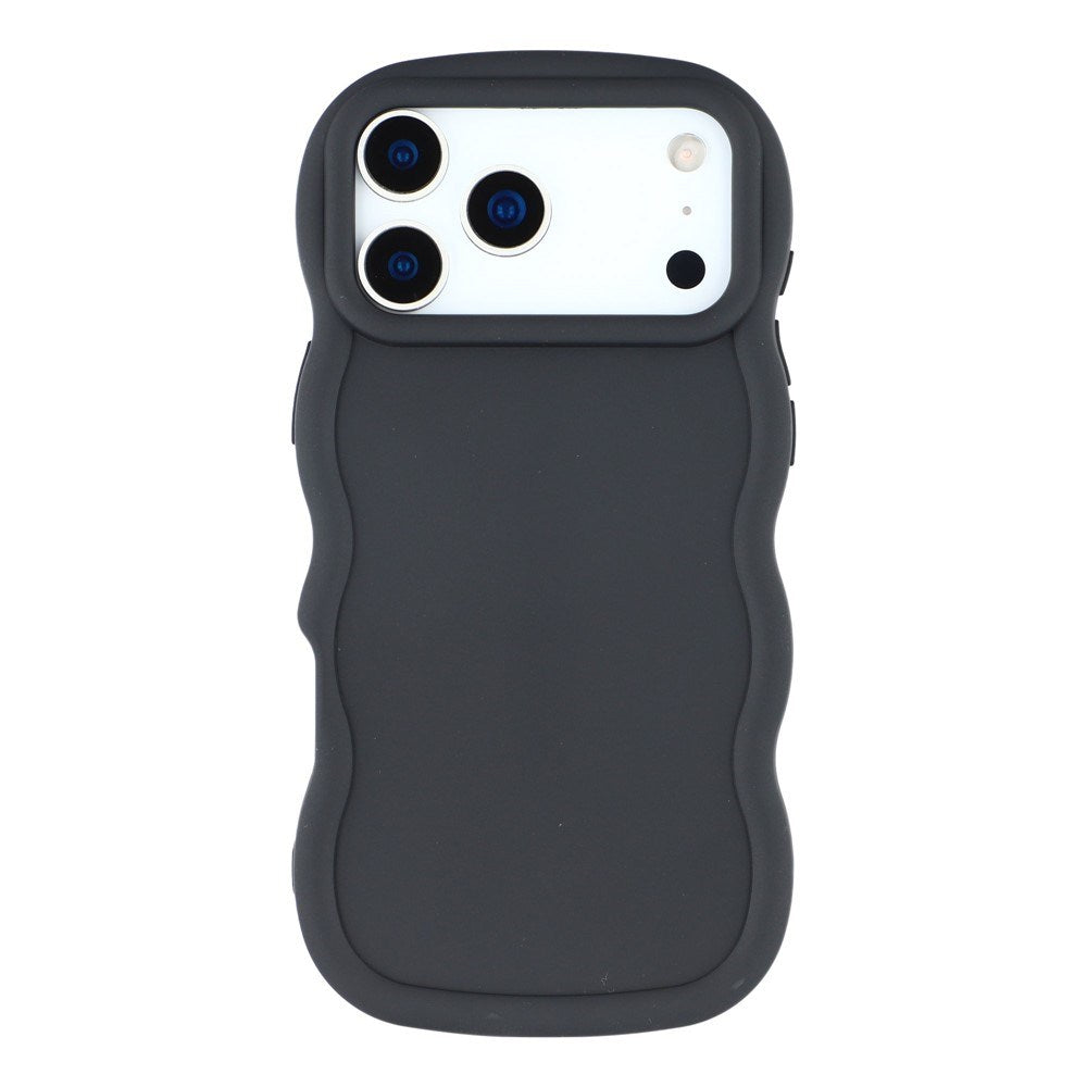 iPhone 17 Pro Max - EIDERWOOD Fleksibelt Plastik Wavy Bagside Cover - Sort