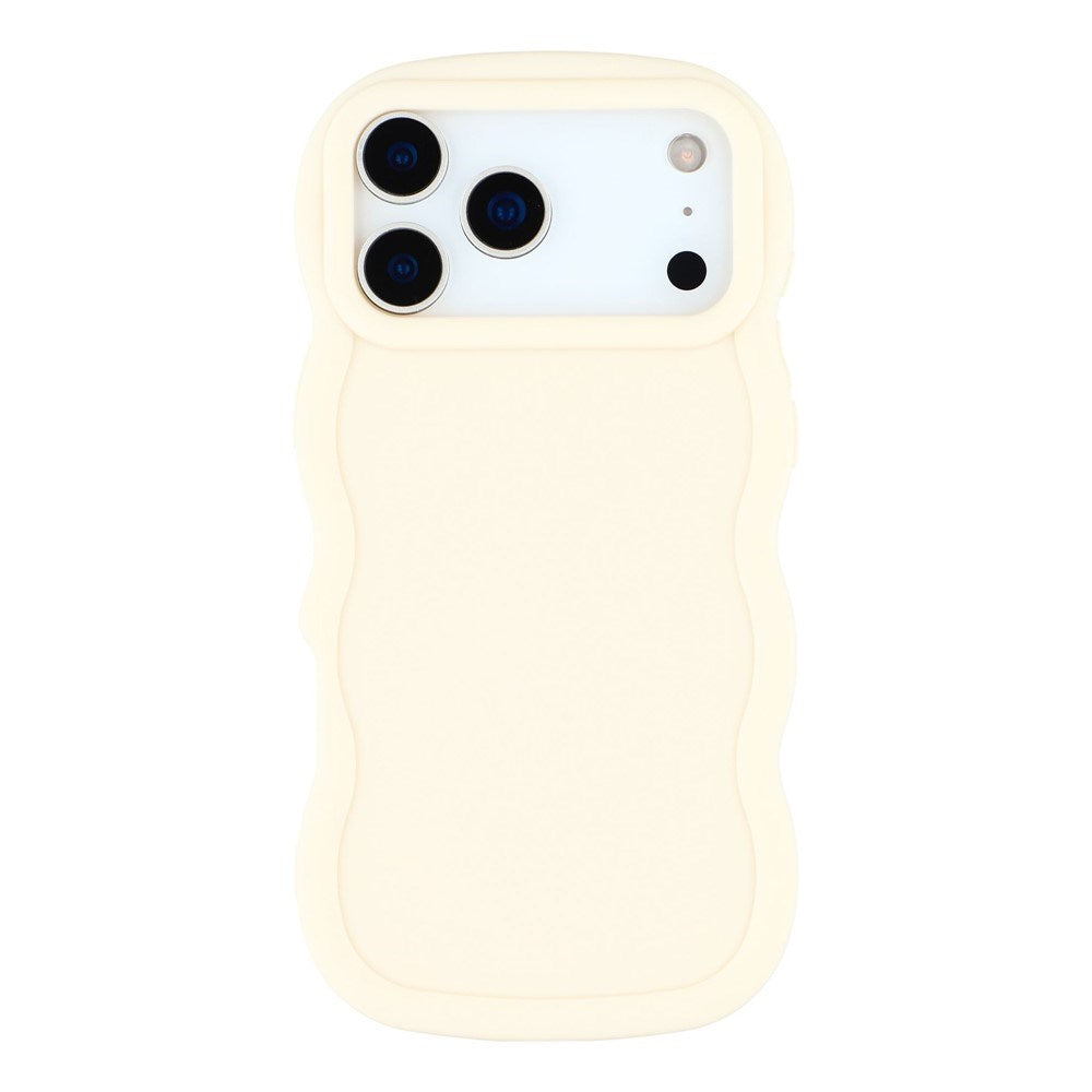 iPhone 17 Pro Max - EIDERWOOD Fleksibelt Plastik Wavy Bagside Cover - Hvid