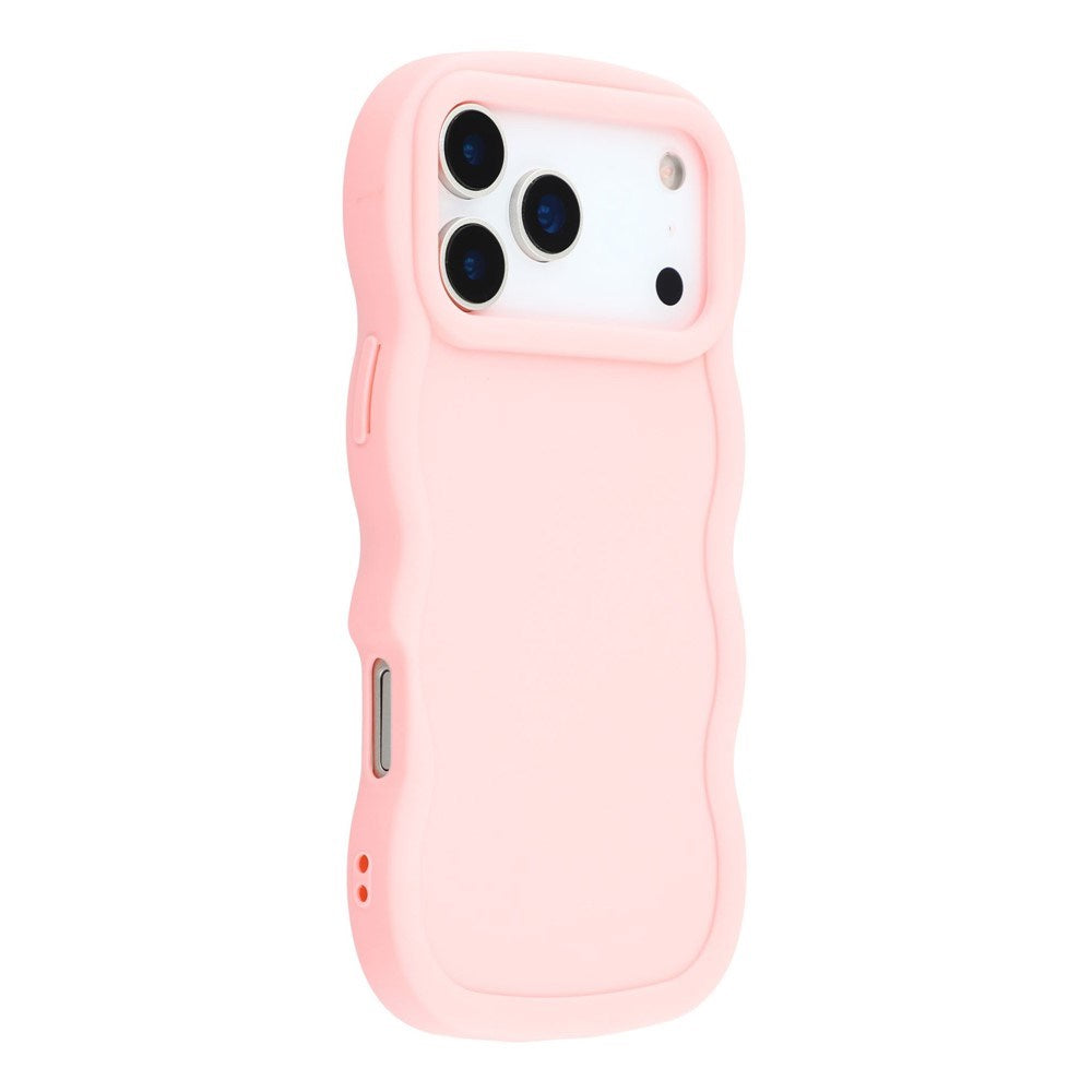 iPhone 17 Pro Max - EIDERWOOD Fleksibelt Plastik Wavy Bagside Cover - Lyserød