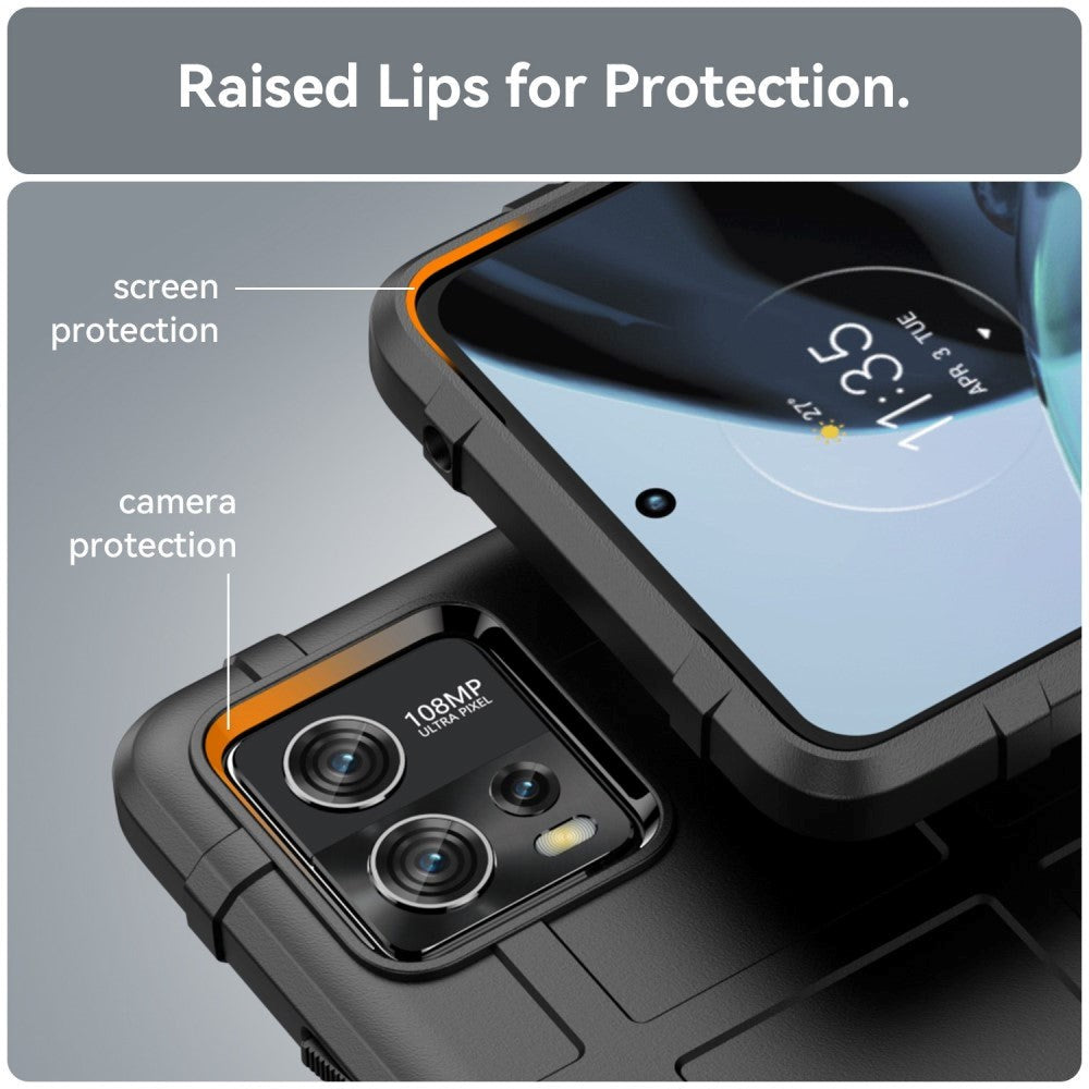 Motorola Moto G72 Rugged Shield Series Håndværker Bagside Cover - Sort