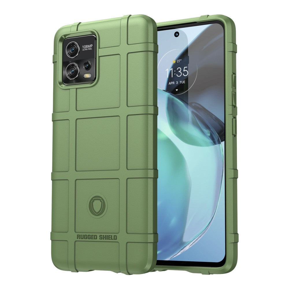 Motorola Moto G72 Rugged Shield Series Håndværker Bagside Cover - Grøn