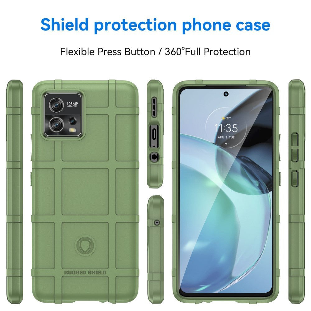 Motorola Moto G72 Rugged Shield Series Håndværker Bagside Cover - Grøn