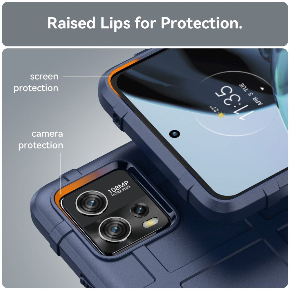 Motorola Moto G72 Rugged Shield Series Håndværker Bagside Cover - Blå