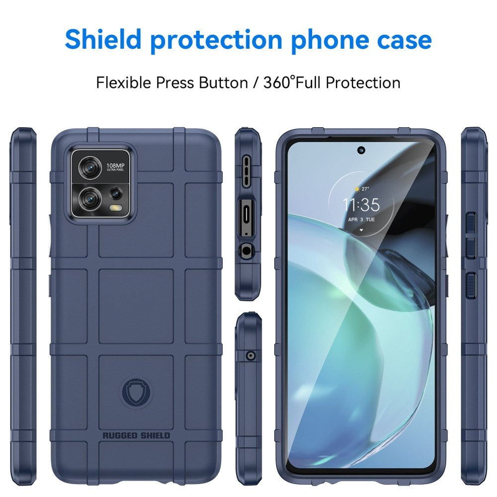 Motorola Moto G72 Rugged Shield Series Håndværker Bagside Cover - Blå