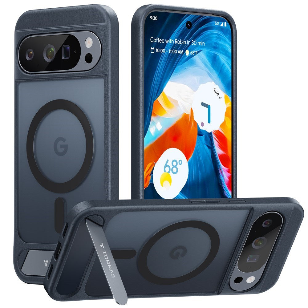 TORRAS Google Pixel 10 Pro XL Ostand L1 Hybrid Bagside Cover m. Kickstand - MagSafe Kompatibel - Sort