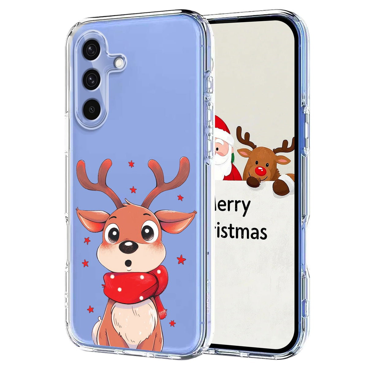 EIDERWOOD Samsung Galaxy A56 (5G) Fleksibelt Plast Jule Mobil Cover - Gennemsigtig / Rensdyr