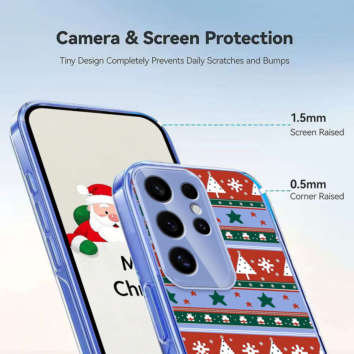 EIDERWOOD Samsung Galaxy S25 Ultra Fleksibelt Plast Jule Mobil Cover - Gennemsigtig / Mønster