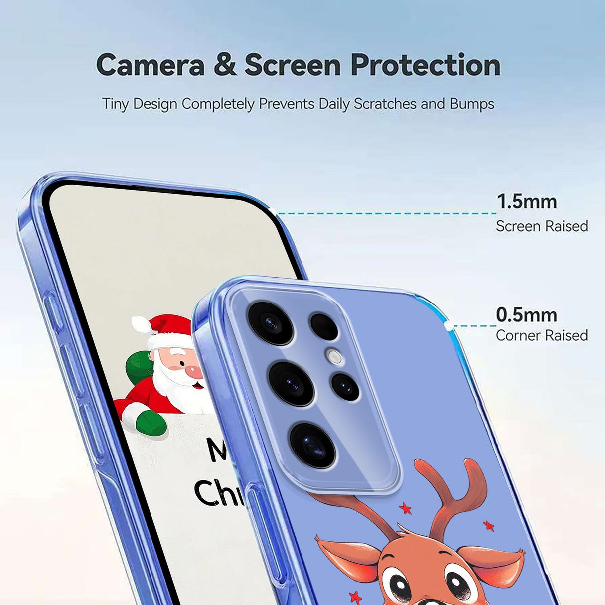 EIDERWOOD Samsung Galaxy S25 Ultra Fleksibelt Plast Jule Mobil Cover - Gennemsigtig / Rensdyr