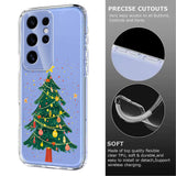 EIDERWOOD Samsung Galaxy S25 Ultra Fleksibelt Plast Jule Mobil Cover - Gennemsigtig / Juletræ