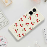 Samsung Galaxy A07 EIDERWOOD Fleksibelt Plast Mobil Cover m. Kirsebærdesign - Hvid