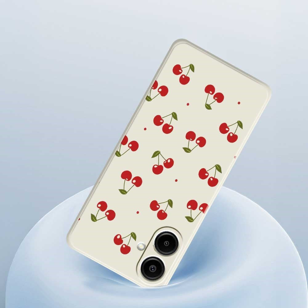 Samsung Galaxy A07 EIDERWOOD Fleksibelt Plast Mobil Cover m. Kirsebærdesign - Grøn