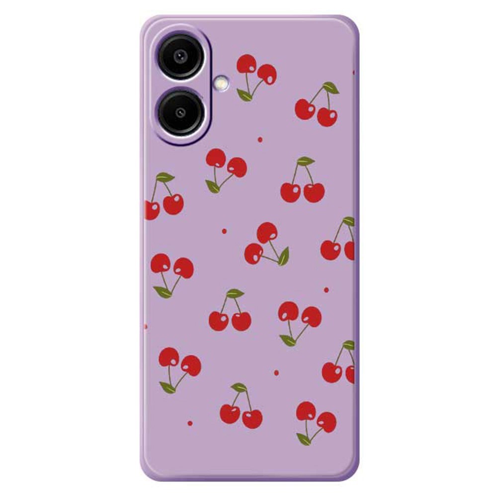 Samsung Galaxy A07 EIDERWOOD Fleksibelt Plast Mobil Cover m. Kirsebærdesign - Lilla