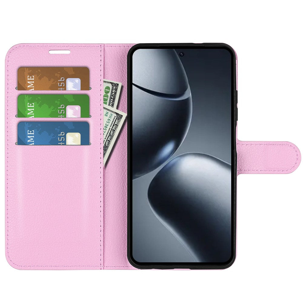Xiaomi 15T Pro EIDERWOOD Kunstlæder Flipcover m. Pung & Ståfunktion - Lyserød