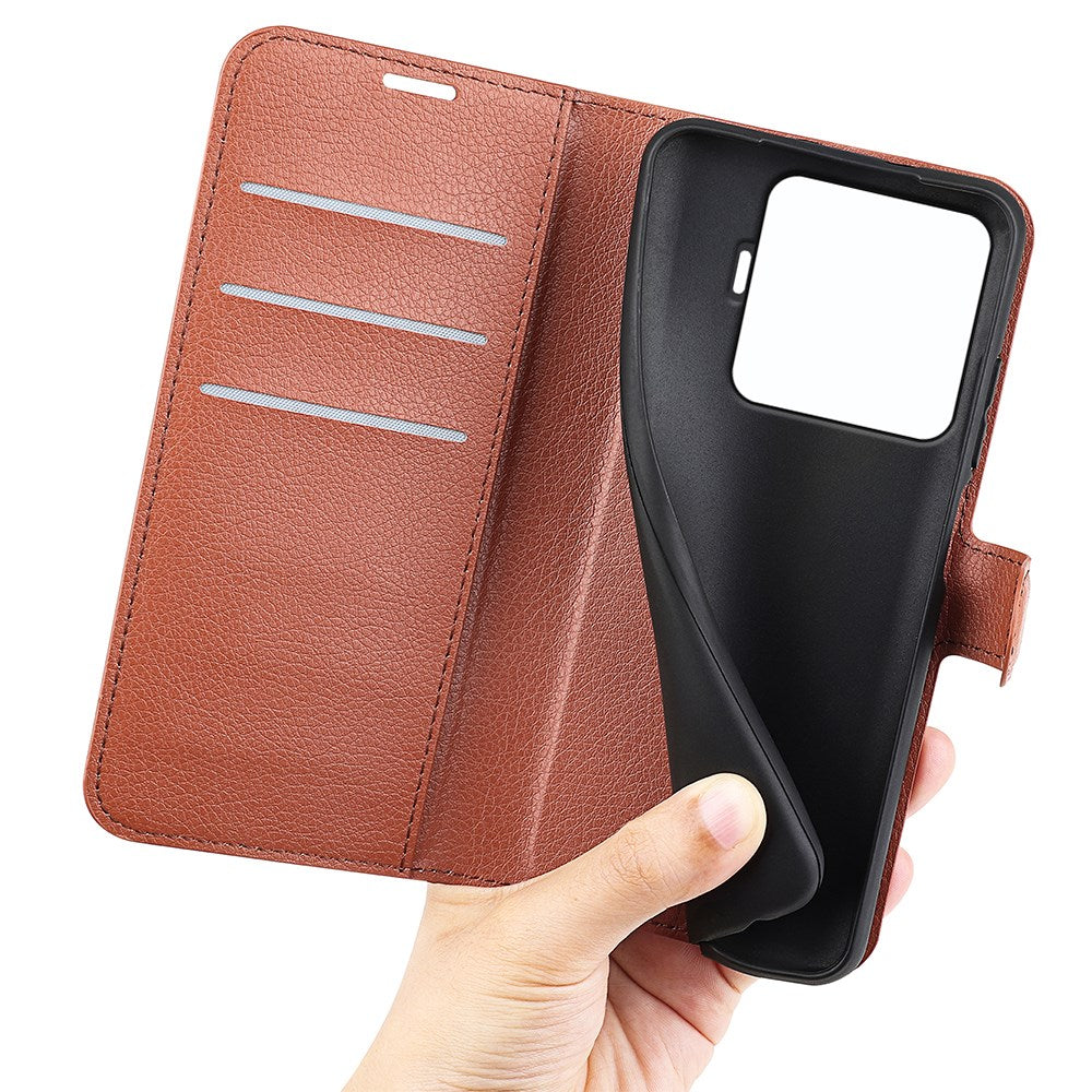 Xiaomi 15T Pro EIDERWOOD Kunstlæder Flipcover m. Pung & Ståfunktion - Brun