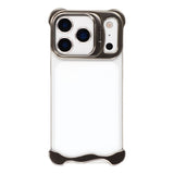 iPhone 17 Pro 2-i-1 Metal Bumper Cover - Ståfunktion & Linsebeskytter - Titanium