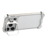 iPhone 17 Pro 2-i-1 Metal Bumper Cover - Ståfunktion & Linsebeskytter - Sølv