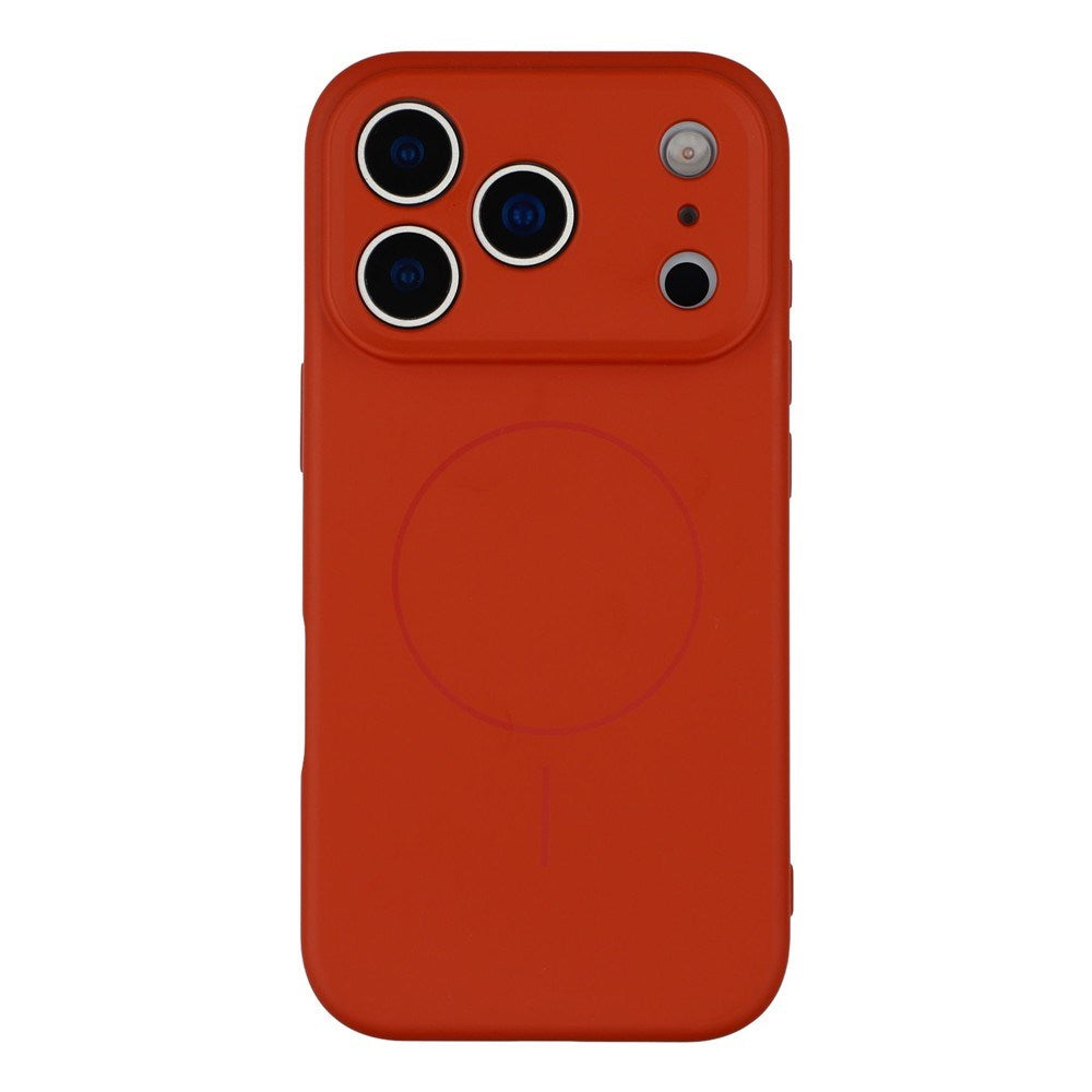 EIDERWOOD iPhone 17 Pro Fleksibelt Plastik Mobil Cover m. Foret Inderside - MagSafe Kompatibel - Mørkerød