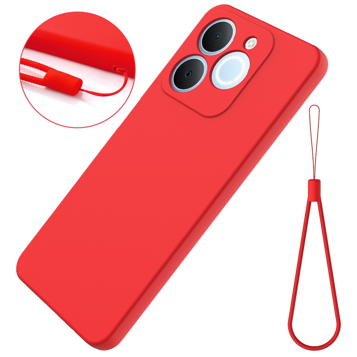 Realme Note 70T EIDERWOOD Foret Silikone Bagside Cover m. Strop - Rød
