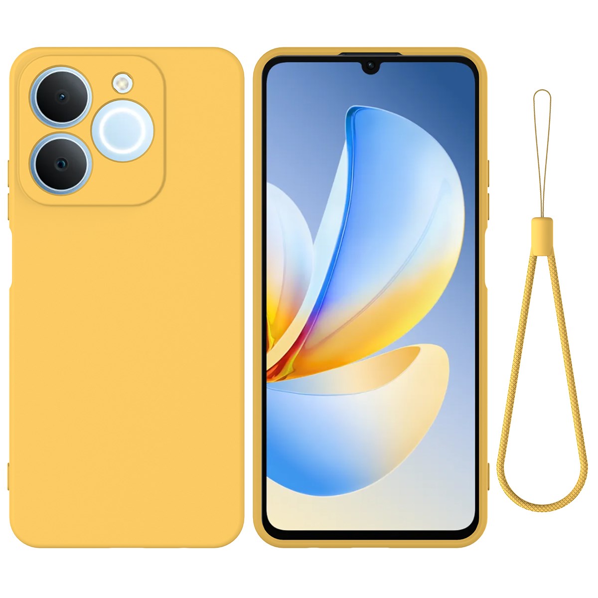 Realme Note 70T EIDERWOOD Foret Silikone Bagside Cover m. Strop - Gul