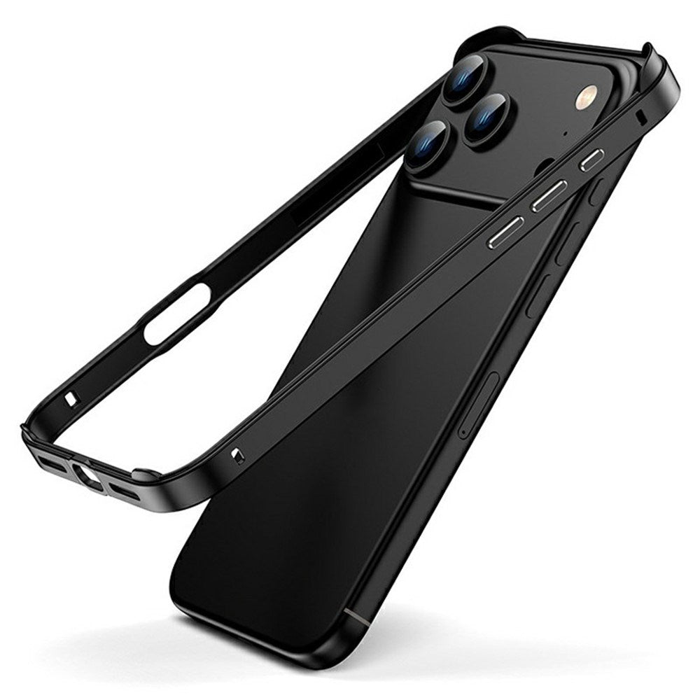 iPhone 17 Pro EIDERWOOD Metal Bumper Cover m. Stødabsorberende Silikone Hjørner - Sort
