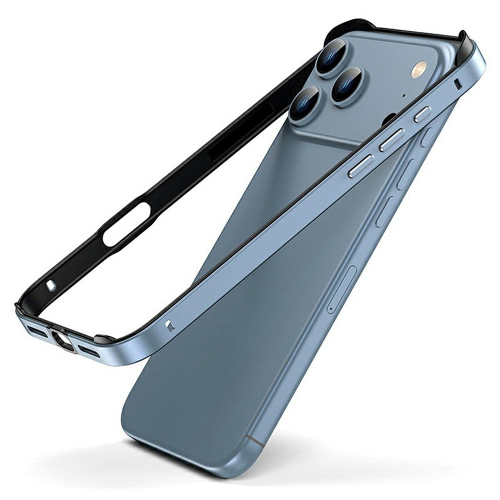 iPhone 17 Pro EIDERWOOD Metal Bumper Cover m. Stødabsorberende Silikone Hjørner - Blå