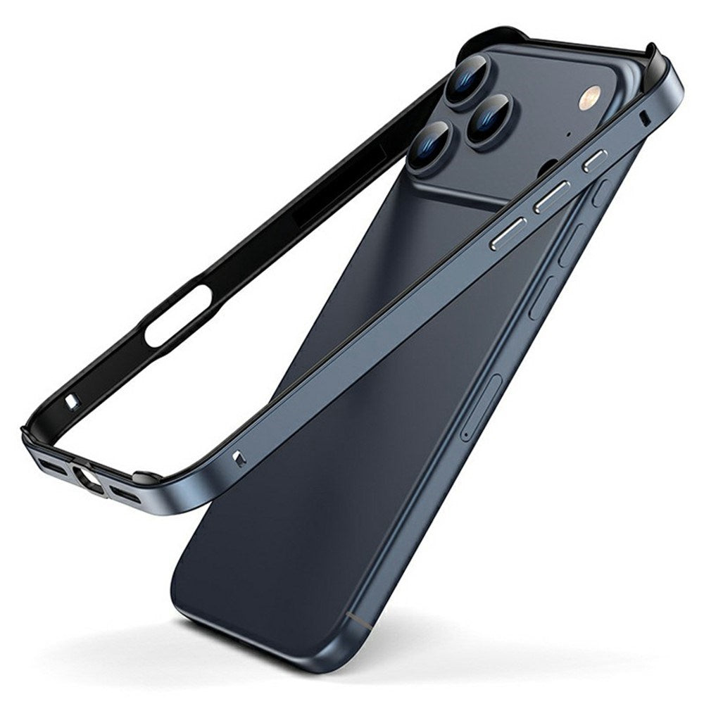 iPhone 17 Pro EIDERWOOD Metal Bumper Cover m. Stødabsorberende Silikone Hjørner - Mørkeblå