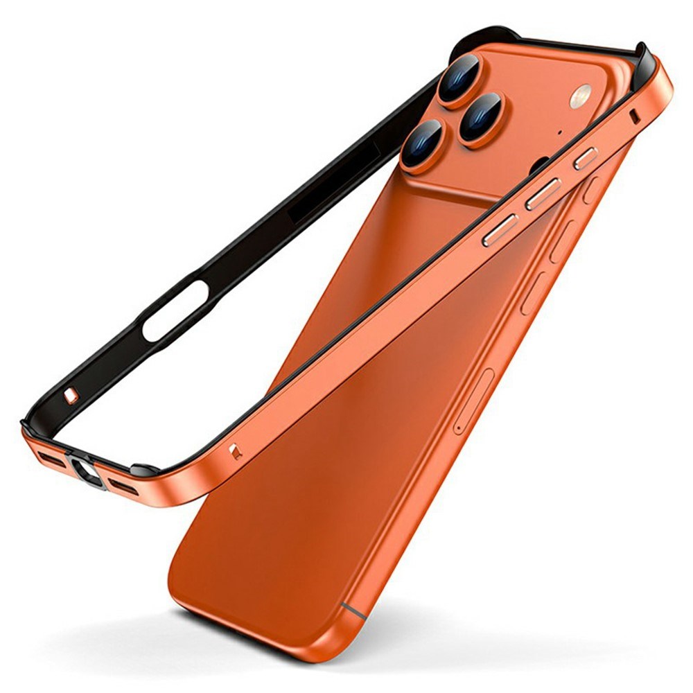 iPhone 17 Pro EIDERWOOD Metal Bumper Cover m. Stødabsorberende Silikone Hjørner - Orange