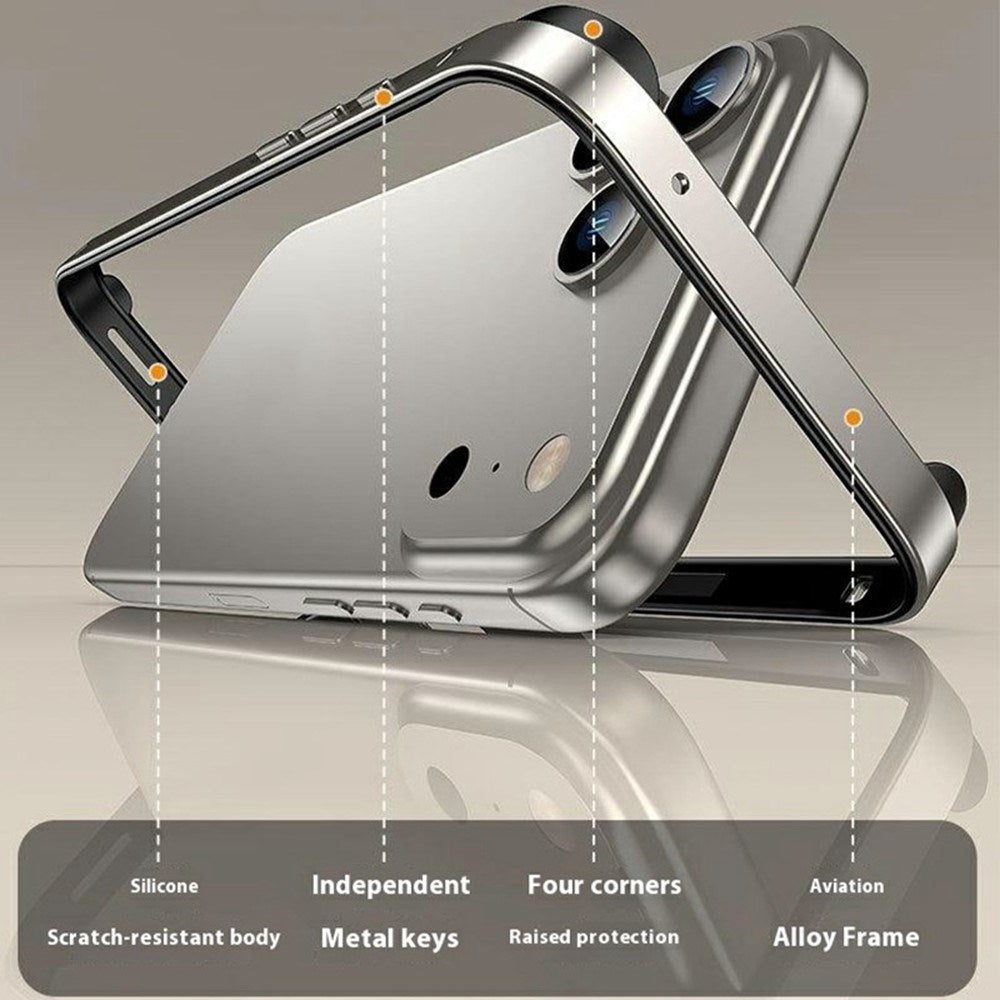 iPhone 17 Pro Max EIDERWOOD Metal Bumper Cover m. Stødabsorberende Silikone Hjørner - Mørkeblå