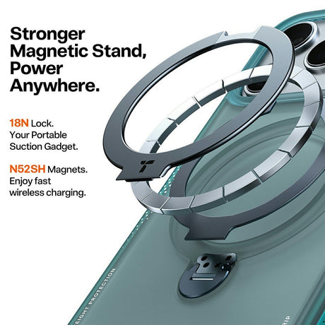 TORRAS iPhone 17 Pro Ostand Q3 Air Mobil Cover m. Kickstand - MagSafe Kompatibel - Grøn - (DEMO)