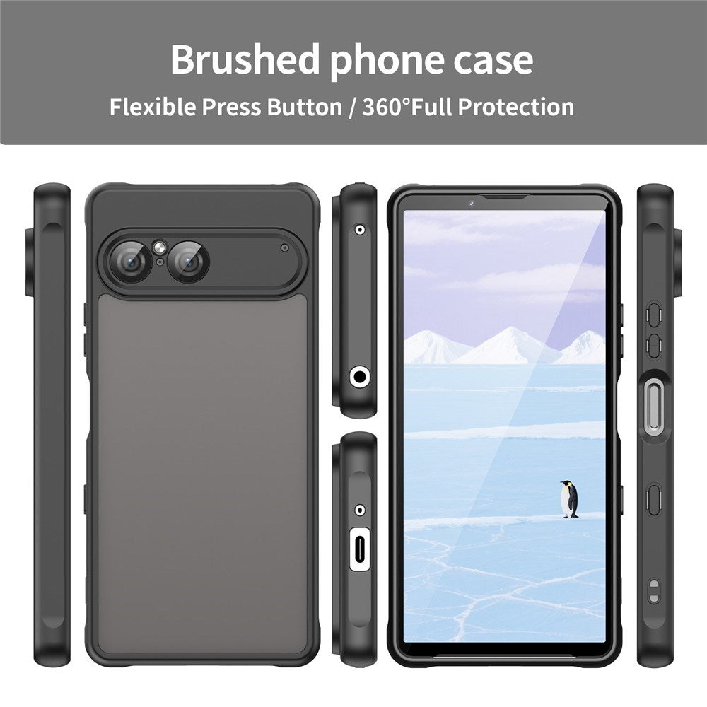 Sony Xperia 10 VII - EIDERWOOD Mat Hybrid Bagside Cover - Gennemsigtig / Sort