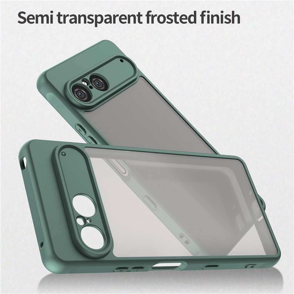 Sony Xperia 10 VII - EIDERWOOD Mat Hybrid Bagside Cover - Gennemsigtig / Grøn