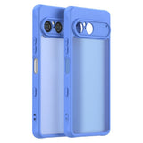 Sony Xperia 10 VII - EIDERWOOD Mat Hybrid Bagside Cover - Gennemsigtig / Blå